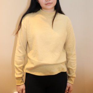 Mock-neck Yellow Sweater